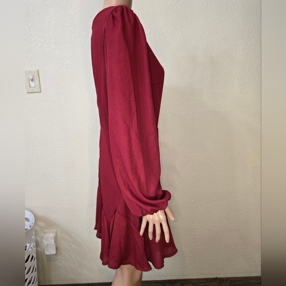 Altar’d State Burgundy Dress Large. Long Sleeve Boho Flowy - Picture 2 of 9